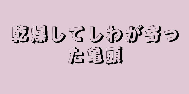 乾燥してしわが寄った亀頭