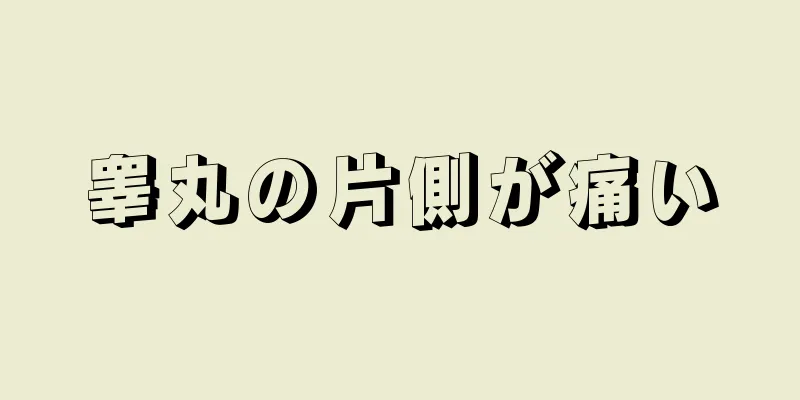 睾丸の片側が痛い