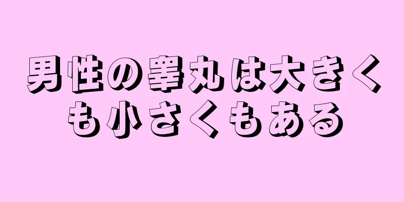 男性の睾丸は大きくも小さくもある
