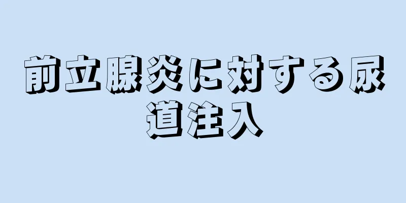 前立腺炎に対する尿道注入
