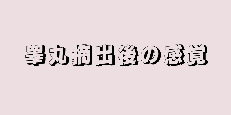 睾丸摘出後の感覚