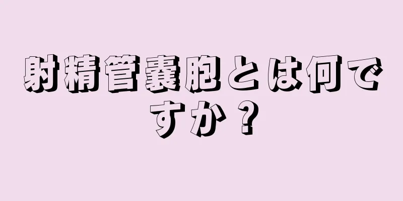 射精管嚢胞とは何ですか？