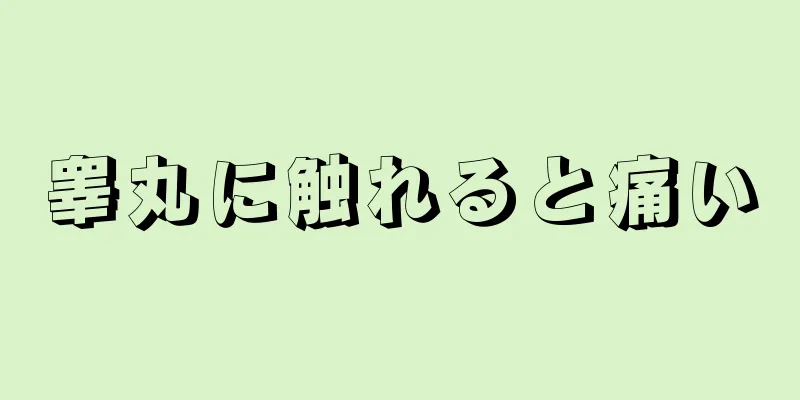 睾丸に触れると痛い