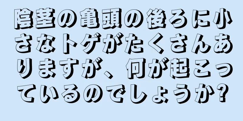 陰茎の亀頭の後ろに小さなトゲがたくさんありますが、何が起こっているのでしょうか?