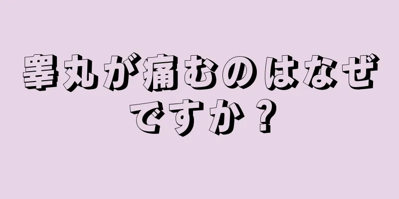 睾丸が痛むのはなぜですか？