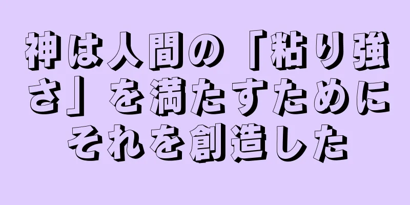 神は人間の「粘り強さ」を満たすためにそれを創造した