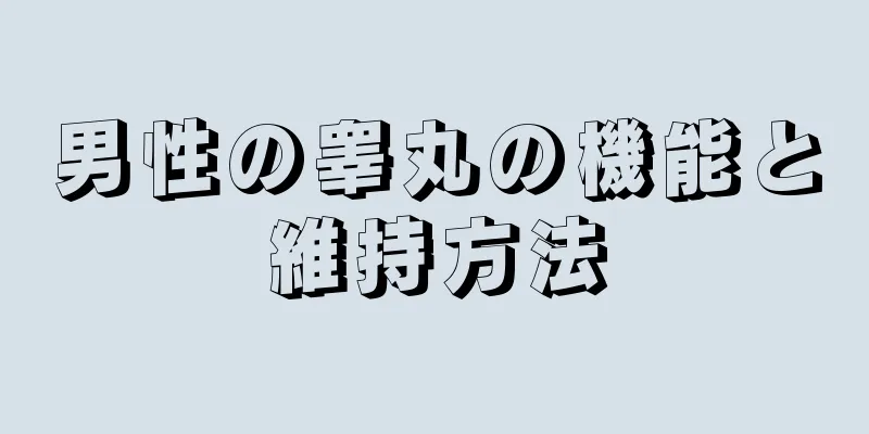 男性の睾丸の機能と維持方法