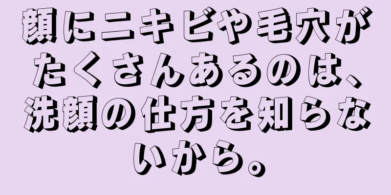 顔にニキビや毛穴がたくさんあるのは、洗顔の仕方を知らないから。