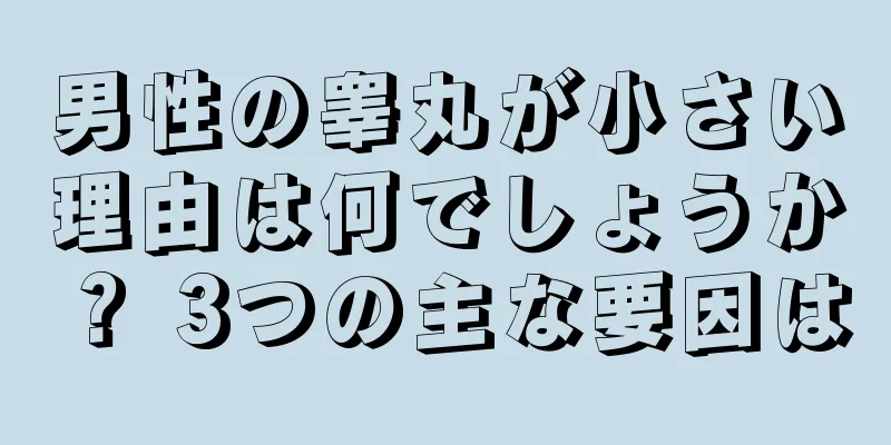 男性の睾丸が小さい理由は何でしょうか？ 3つの主な要因は