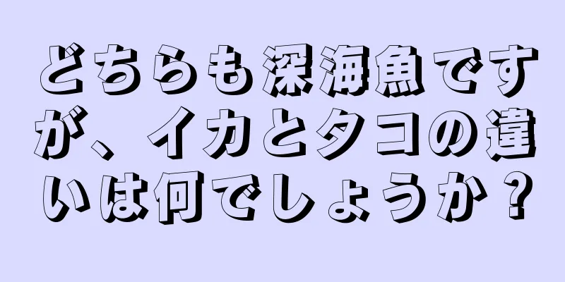 どちらも深海魚ですが、イカとタコの違いは何でしょうか？