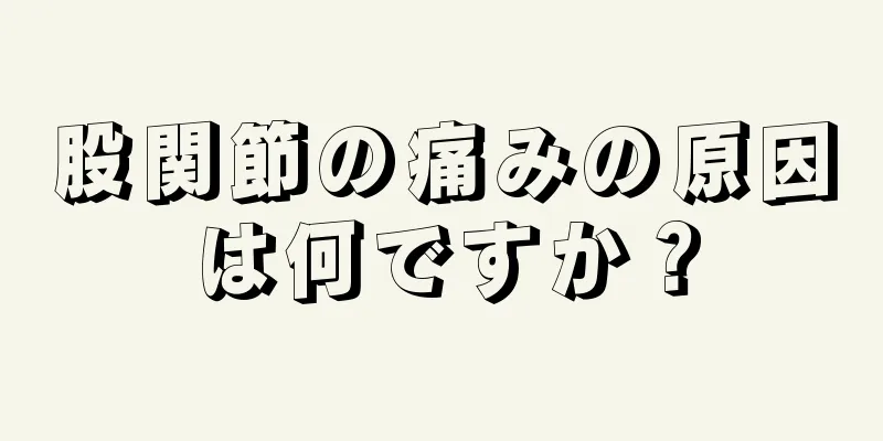 股関節の痛みの原因は何ですか？