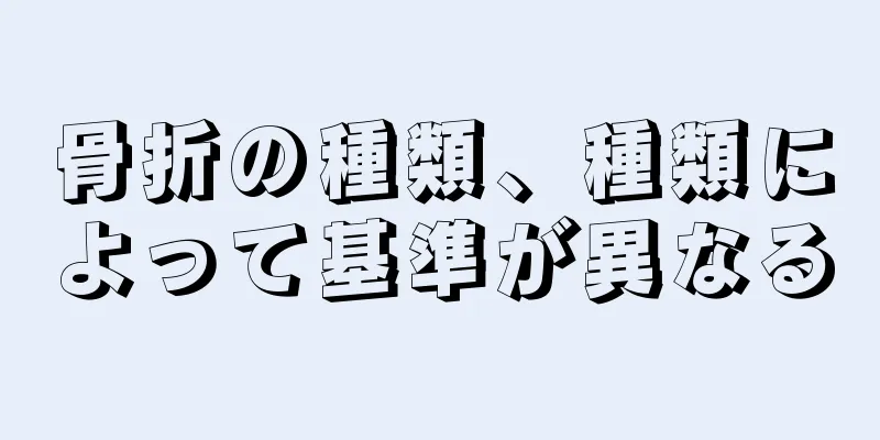 骨折の種類、種類によって基準が異なる