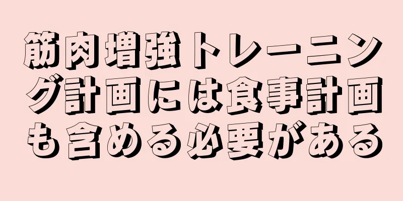 筋肉増強トレーニング計画には食事計画も含める必要がある