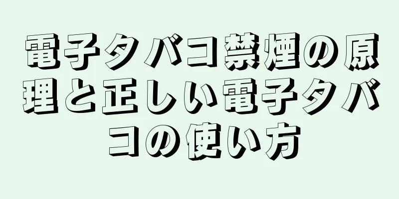 電子タバコ禁煙の原理と正しい電子タバコの使い方