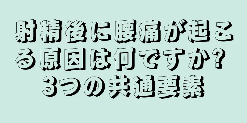 射精後に腰痛が起こる原因は何ですか? 3つの共通要素