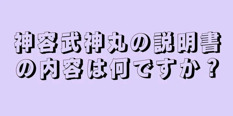 神容武神丸の説明書の内容は何ですか？