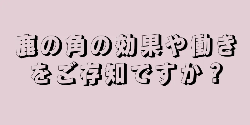 鹿の角の効果や働きをご存知ですか？