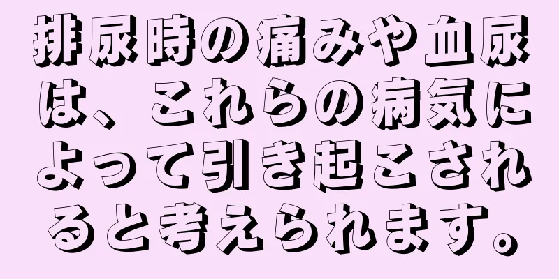 排尿時の痛みや血尿は、これらの病気によって引き起こされると考えられます。