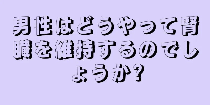 男性はどうやって腎臓を維持するのでしょうか?