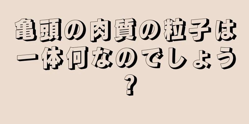 亀頭の肉質の粒子は一体何なのでしょう？