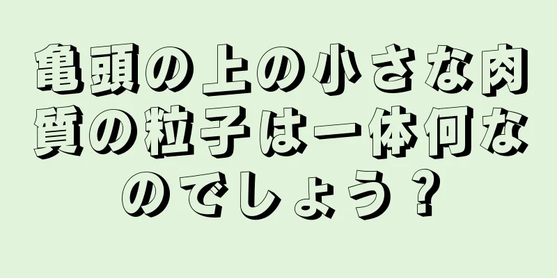 亀頭の上の小さな肉質の粒子は一体何なのでしょう？