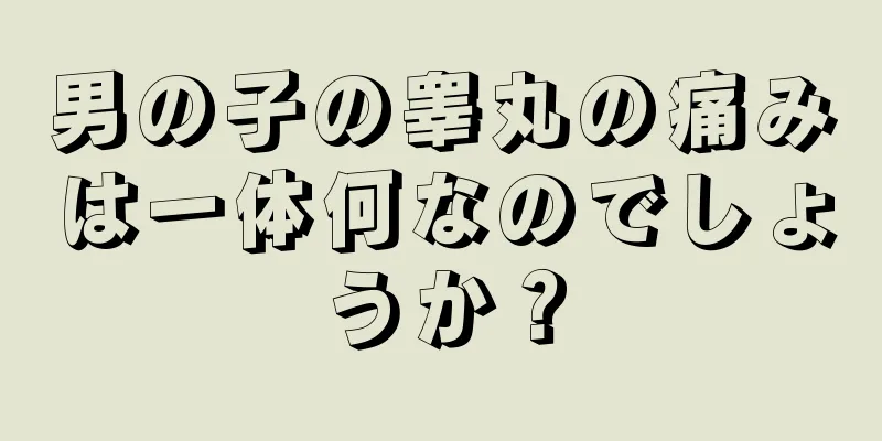 男の子の睾丸の痛みは一体何なのでしょうか？