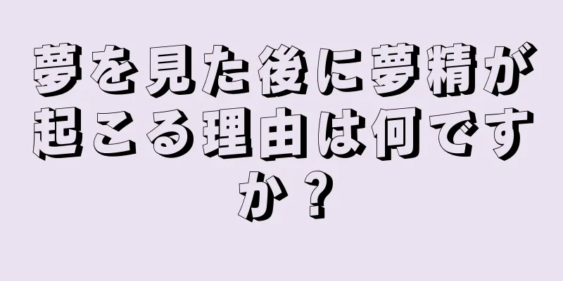 夢を見た後に夢精が起こる理由は何ですか？