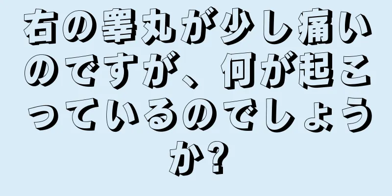 右の睾丸が少し痛いのですが、何が起こっているのでしょうか?