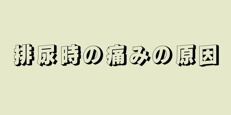 排尿時の痛みの原因