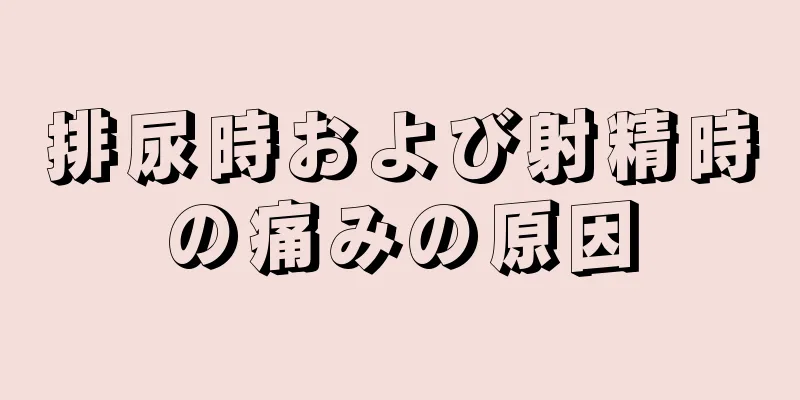 排尿時および射精時の痛みの原因