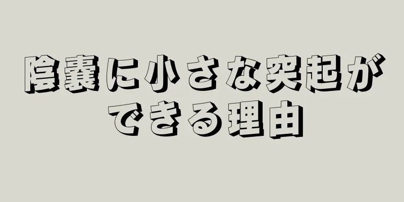 陰嚢に小さな突起ができる理由