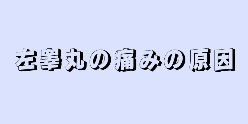 左睾丸の痛みの原因