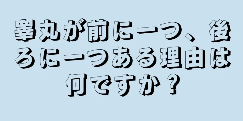 睾丸が前に一つ、後ろに一つある理由は何ですか？