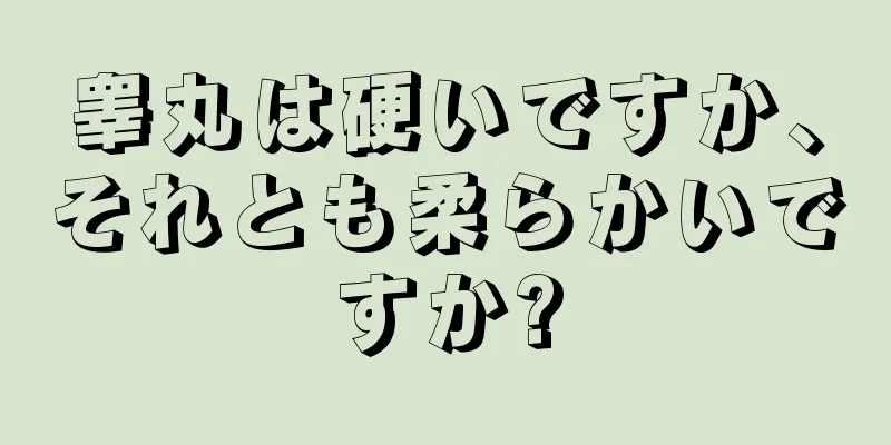 睾丸は硬いですか、それとも柔らかいですか?