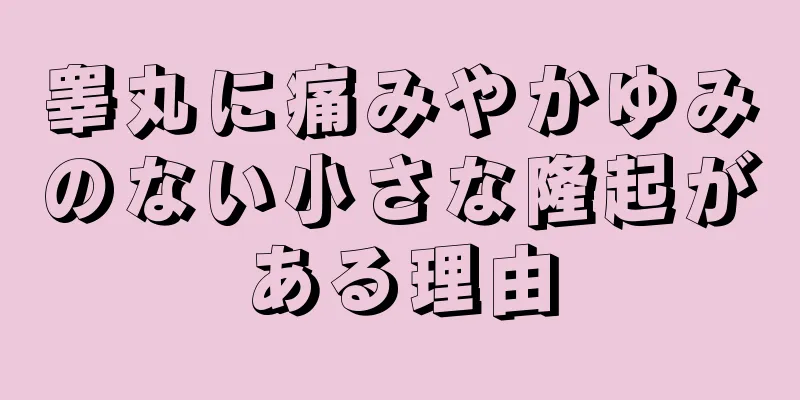 睾丸に痛みやかゆみのない小さな隆起がある理由