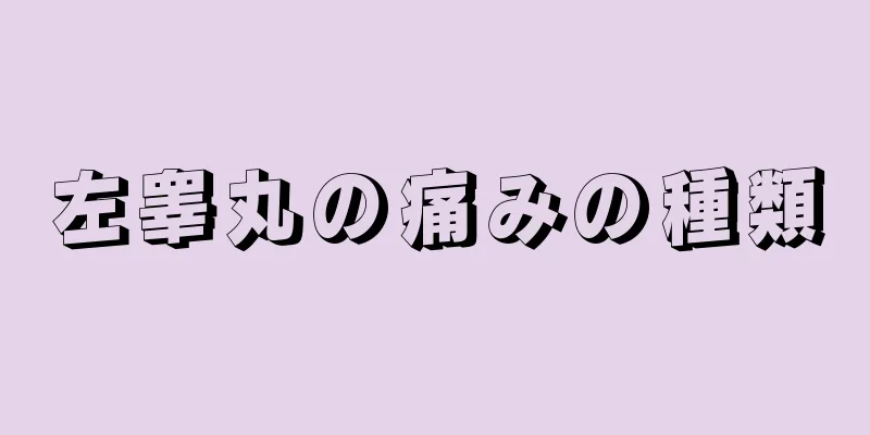左睾丸の痛みの種類