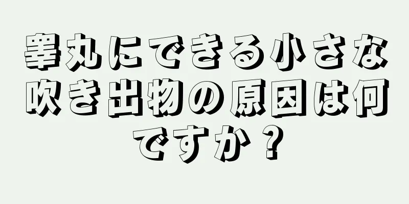 睾丸にできる小さな吹き出物の原因は何ですか？