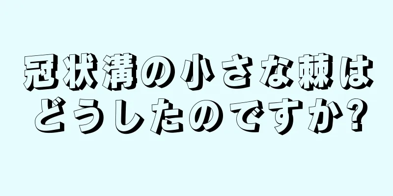 冠状溝の小さな棘はどうしたのですか?