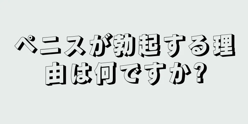 ペニスが勃起する理由は何ですか?
