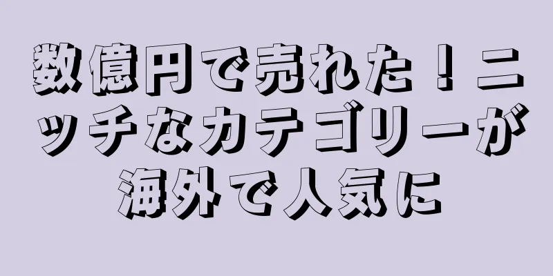 数億円で売れた！ニッチなカテゴリーが海外で人気に