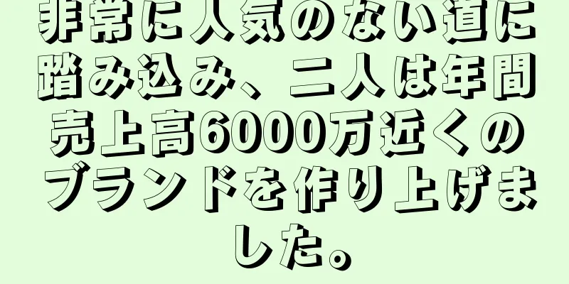 非常に人気のない道に踏み込み、二人は年間売上高6000万近くのブランドを作り上げました。