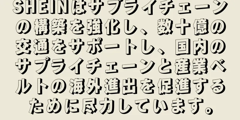 SHEINはサプライチェーンの構築を強化し、数十億の交通をサポートし、国内のサプライチェーンと産業ベルトの海外進出を促進するために尽力しています。