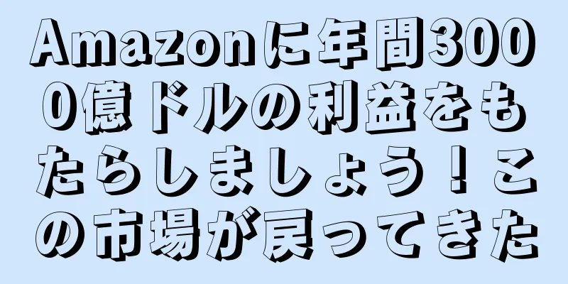 Amazonに年間3000億ドルの利益をもたらしましょう！この市場が戻ってきた