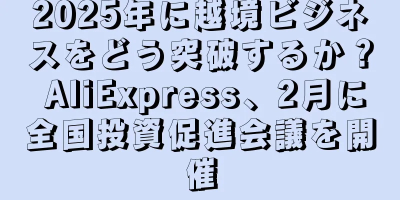 2025年に越境ビジネスをどう突破するか？ AliExpress、2月に全国投資促進会議を開催