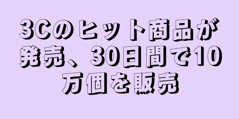 3Cのヒット商品が発売、30日間で10万個を販売