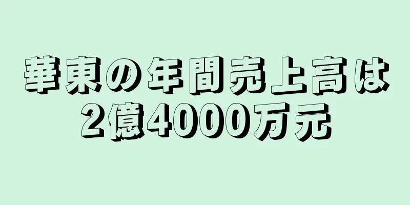 華東の年間売上高は2億4000万元