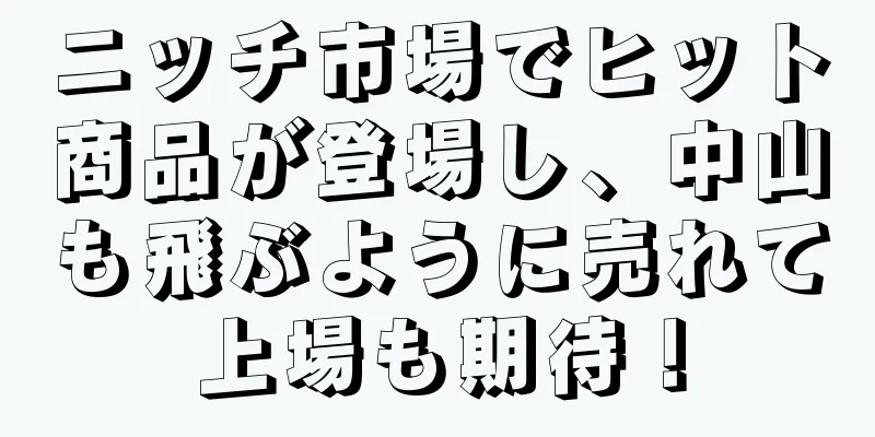 ニッチ市場でヒット商品が登場し、中山も飛ぶように売れて上場も期待！
