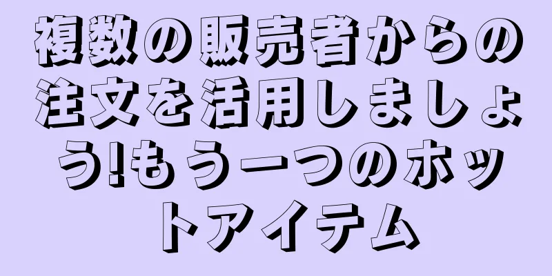 複数の販売者からの注文を活用しましょう!もう一つのホットアイテム