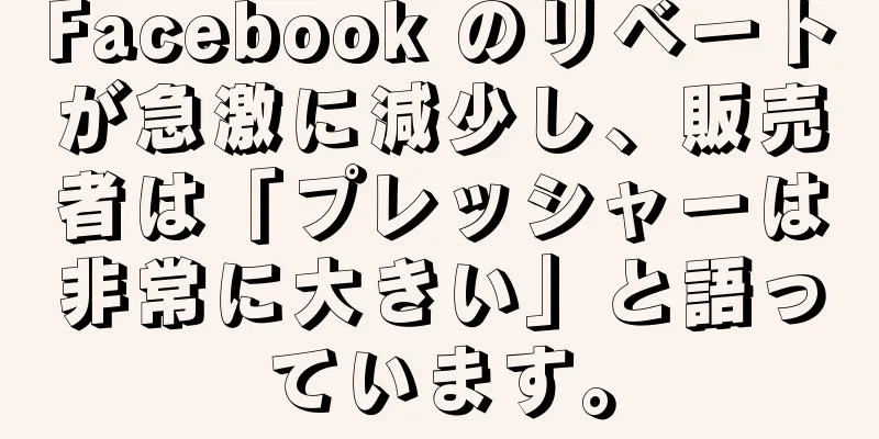 Facebook のリベートが急激に減少し、販売者は「プレッシャーは非常に大きい」と語っています。