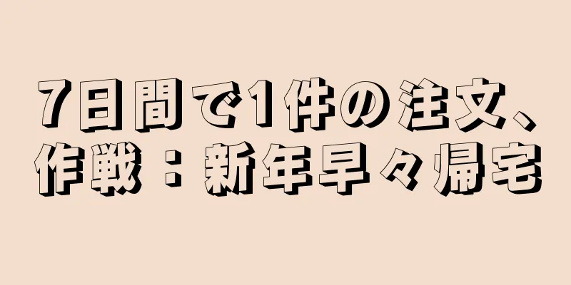 7日間で1件の注文、作戦：新年早々帰宅